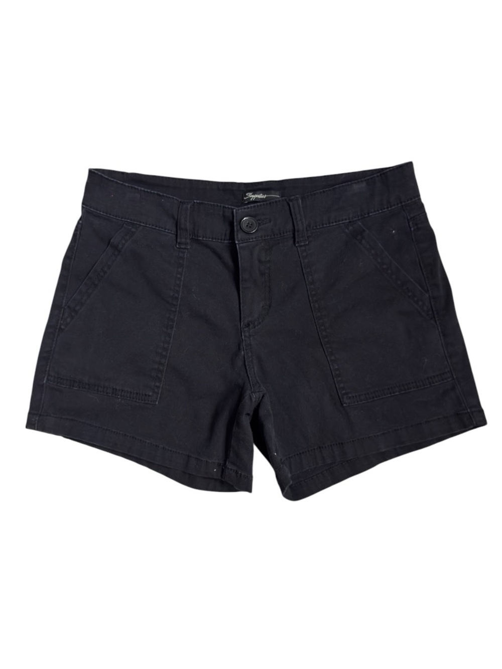 SUPPLIES by Unionbay Women's Ronnie Black Twill Chino Shorts EUC